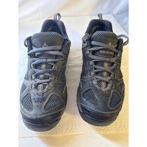 Vasque Mens Hiking Shoes Gray Olive Green Leather Mesh Vibram Megagrip Sz 10